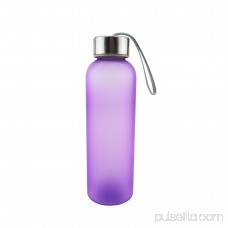 Minch Lanyard Scrub Leakproof Sport Outdoor Water Bottle 600ML ,Purple Easy to Carry Plastic Bottle